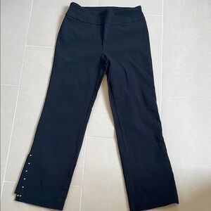 Counterparts Black Stretch High Rise Boot Cut Ankle Pants with Hem Studs